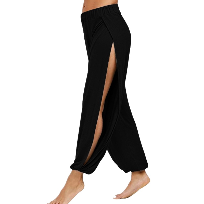 Women's Soft  Waist  Slit Leg Pants Harem Dance Yoga Pilates Pants