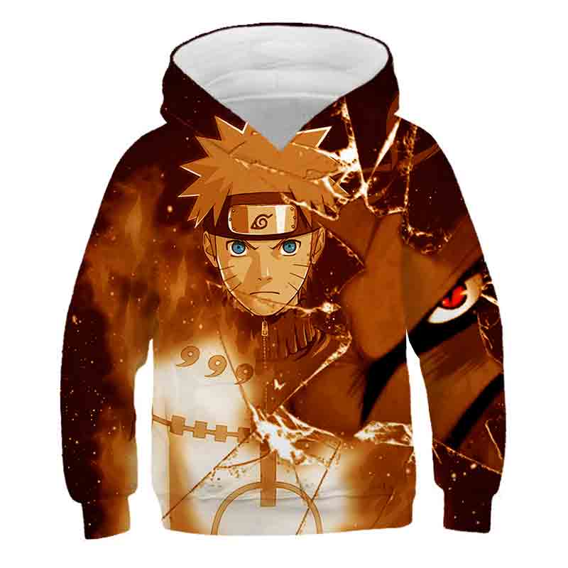 Naruto hoodies mới đến mùa thu bé trai cô gái áo nỉ kakashi in 3d trẻ em quần áo dài tay thể thao