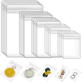 Set 100 Túi Nhựa pvc Trong Suốt Đựng Trang Sức Có Khóa Kéo Tiện Dụng