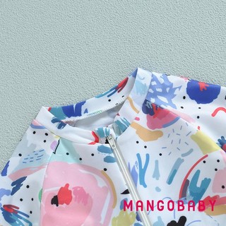 Mgg-baby Bé Gái Bé Trai Rash Guard Đồ Bơi Playsuit In Màu Nước Dây Kéo Tay Ngắn Chống Nắng Bộ Đồ Tắm