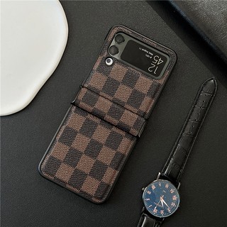 Bao Da Điện Thoại pu Siêu Mỏng Bảo Vệ Toàn Diện Cho samsung galaxy z flip 4 z flip 3 chessboard z flip 4 3 Ốp