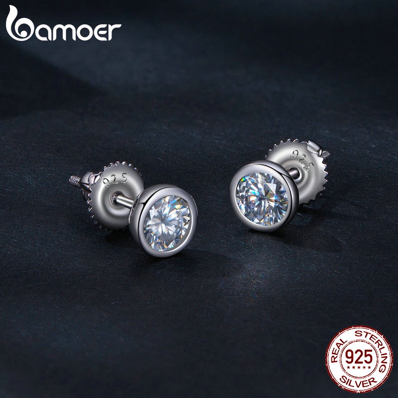 Bamoer Bông Tai Bạc 925 0.5ct Thời Trang Nữ mse026
