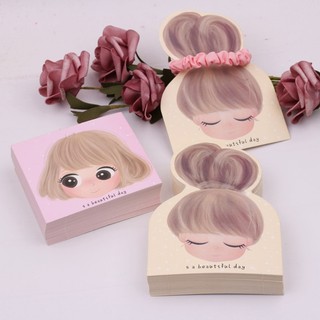 Fine 100 Gói Giấy Kraft Barrettes Đóng Gói Thẻ Giấy Dễ Thương Nhỏ Bé Gái Hiển Thị Thẻ