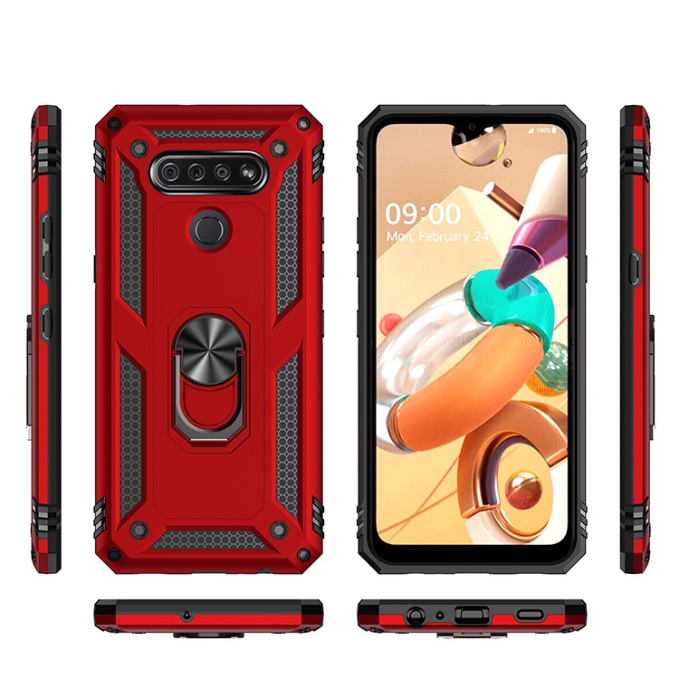 Dành Cho LG K50S K50 K61 Q60 Q61 Vỏ Bảo Vệ Hạng Nặng Quân Sự Cấp Ốp Lưng Có Giá Đỡ Nhẫn