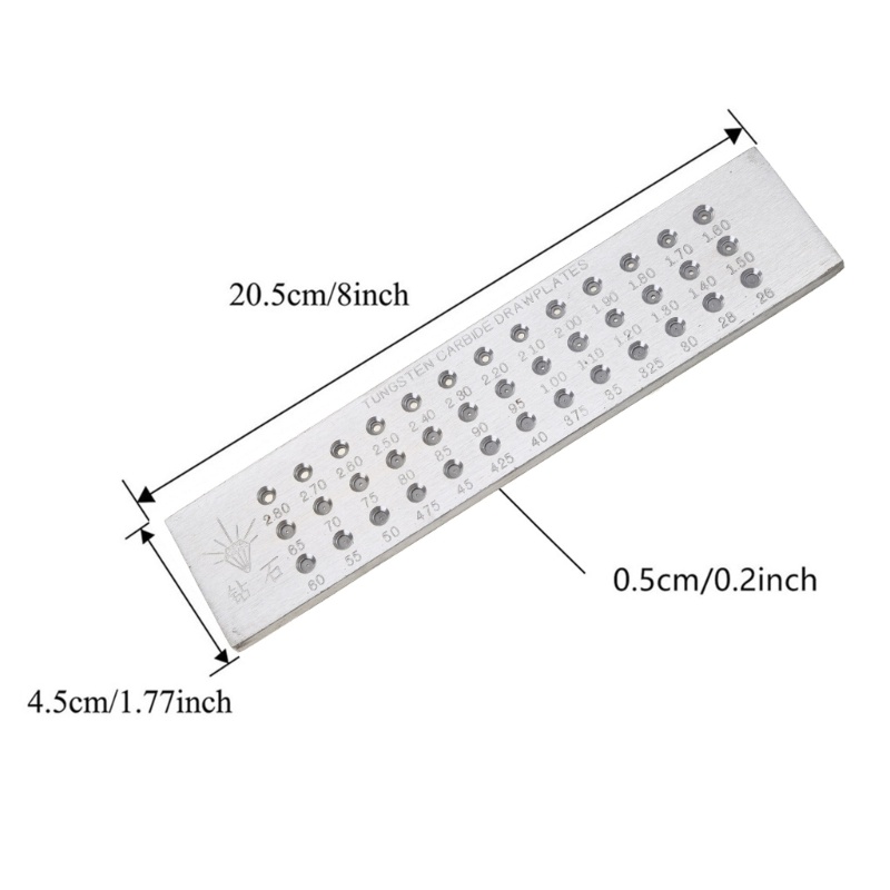 Li Dây Xích Drawplate Carbide Tròn Vẽ Tấm Trang Sức Làm Carbide Tròn Vẽ Tấm 0 26-2 8mm 39 Lỗ Tròn
