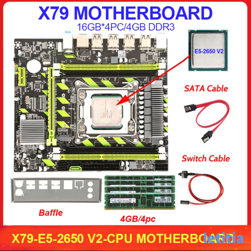 X79g moederbord với Xeon E5 2650 V2 4*4G DDR3 1333 REG ECC RAM geheugen ...