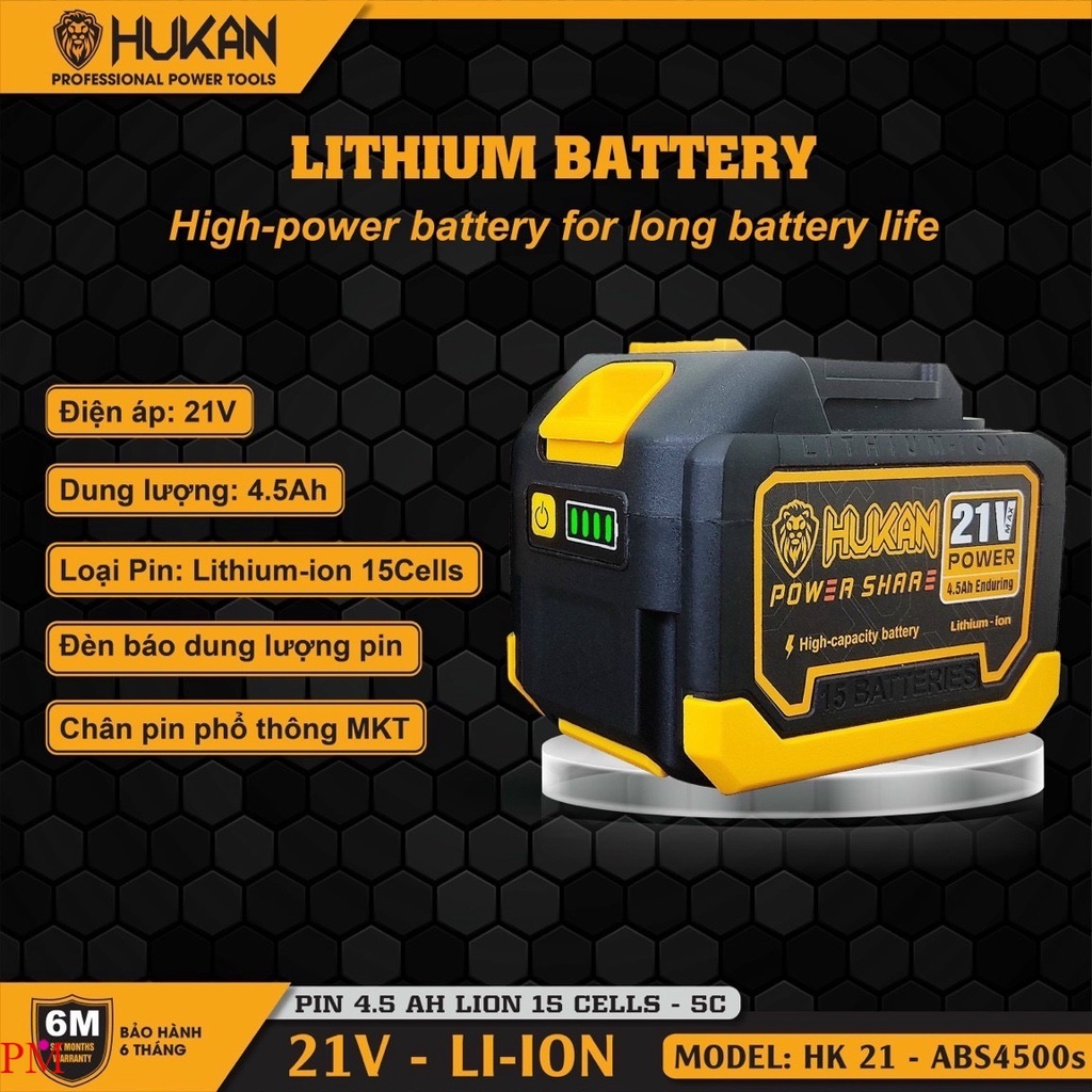 PM Pin HUKAN 15cell 21V chân pin phổ thông dung lượng cao - Pin chân ...