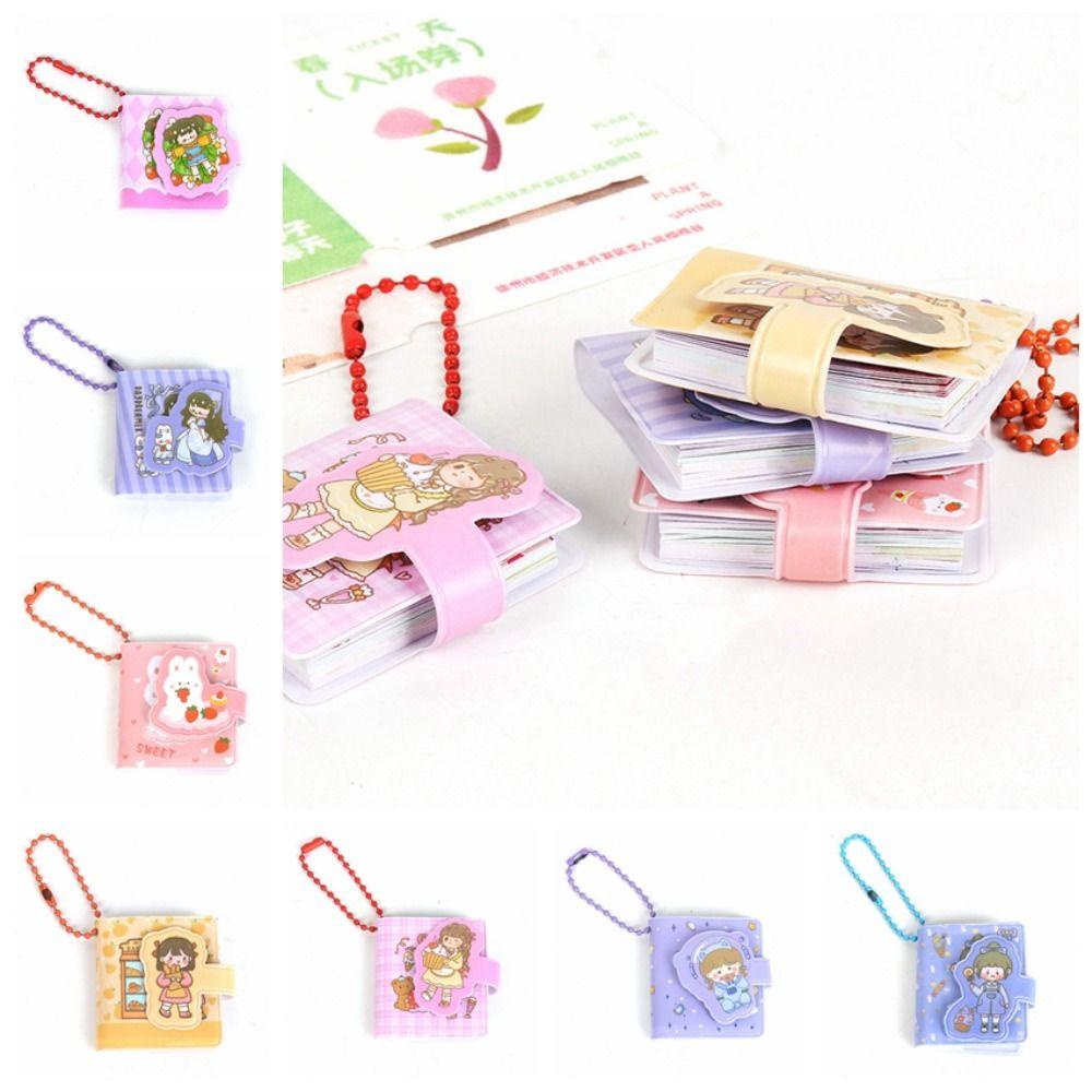 DELMER Pocket Notepad, Mini có móc khóa Smalll Mini Notebook, DIY Thêu Sò Viết Pad Thực Vật Hoạt Hình Văn Phòng Phẩm