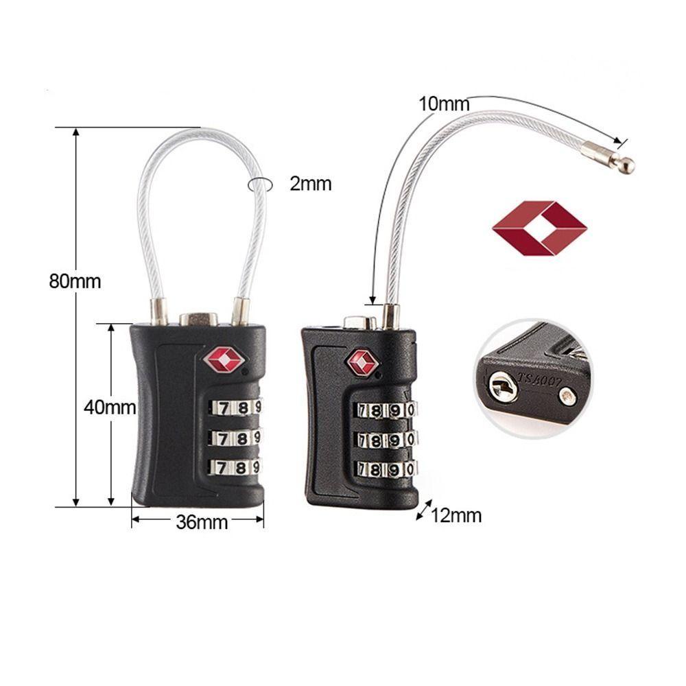 GETVOW 3 Chữ Số Kết Hợp Khóa, Dây An Ninh Dụng Cụ Khóa Mật Khẩu Hải Quan, Bền Chống Trộm TSA Ổ Khóa Vali Hành Lý Mã Hóa Khóa Du Lịch