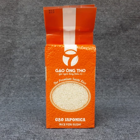 Gạo Nhật Japonica 1Kg - Gạo Ông Thọ - Gạo Hạt Tròn Đều, Dẻo Mềm, Ngọt Cơm Tâm Bình Foods