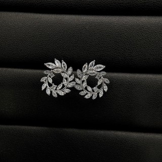 Bông tai nguyệt quế đính đ.á size 15mm