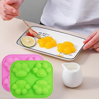 Khuôn Tự Làm Bánh/Xà Phòng Bằng Silicon Thiết Kế Dấu Chân Mèo - Khuôn Làm Socola, Đậu Hũ Non, Thạch Rau Câu, Pudding