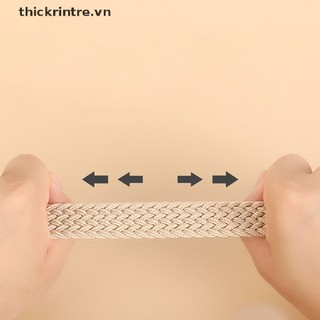 Thắt Lưng Vải Canvas Phối Da Dệt Co Giãn Tốt Thời Trang Cho Nữ