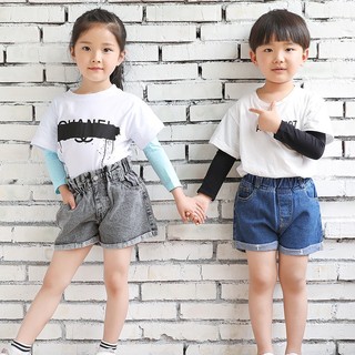 Găng Tay Chống Nắng Bằng Lụa Lạnh Mỏng Co Giãn Thoáng Khí Màu Trơn Thời Trang Mùa Hè Cho Trẻ Em