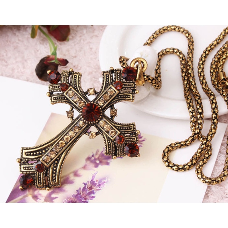 Dasbsug Vintage Chữ Thập Mặt Dây Chuyền Vòng Cổ Cho Nữ Dây Xích Goth Choker Grunge Trang Sức