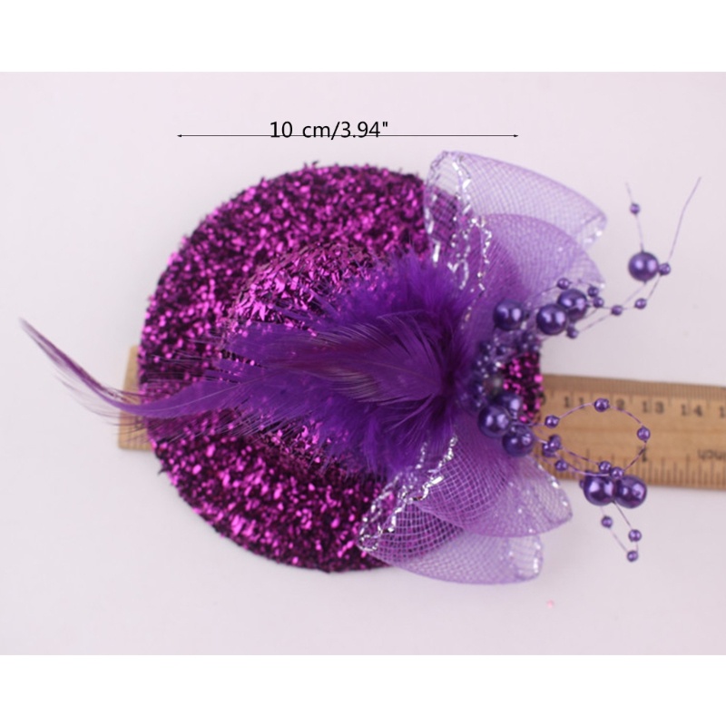OXXGGKAO Đảng Fascinator Hoa Fascinator Cô Gái Mũ Fascinator Với Lấp Lánh