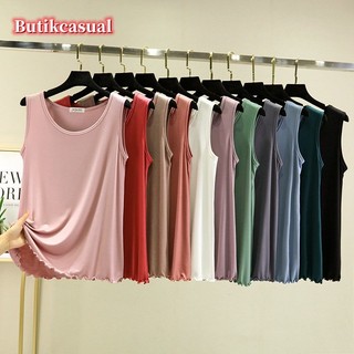 Phụ Nữ Thoải Mái Áo Gỗ Tai Tank Top Mùa Hè Áo Không Tay Trơn Rời Áo Cổ Tròn Mỏng Sơ Mi Thường Ngày
