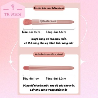 Bộ cọ mini set trang điểm du lịch 5 cọ nhỏ gọn tiện dụng kèm gương RKG