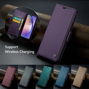 RFID Vỏ Cho Samsung A14 A34 A54 A13 A23 A33 A53 A73 A04 Bao Da Điện Thoại Nắp Lật Kiêm Ví Đựng Thẻ Không Dây
