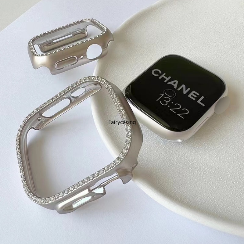 Ốp lưng kim cương cho Apple Watch 11 10 9 8 7 6 5 4 3 2 1 SE, bảo vệ, Bling, 38/40/41/42/44/45/46/49mm, Ultra 2