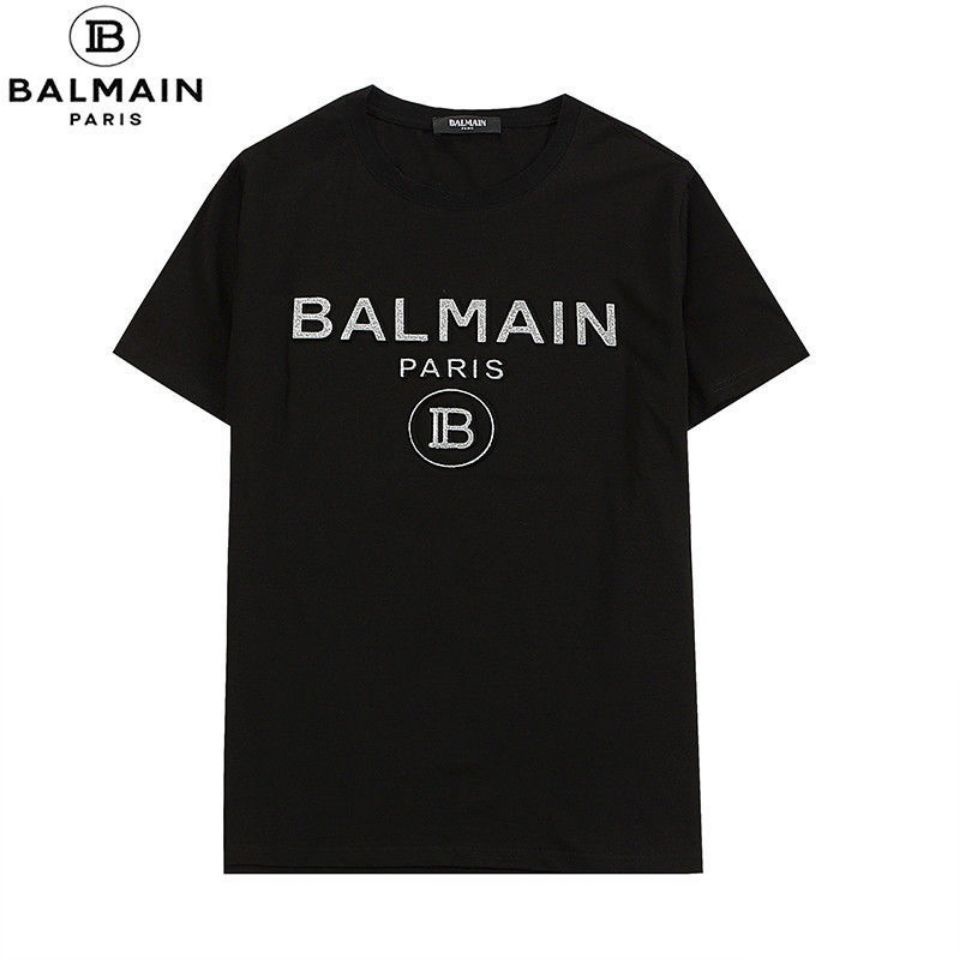 Áo thun cặp đôi mới xuân hè Áo thun nữ cổ điển in chữ BALMAS cổ tròn cotton ngắn tay áo thun nam