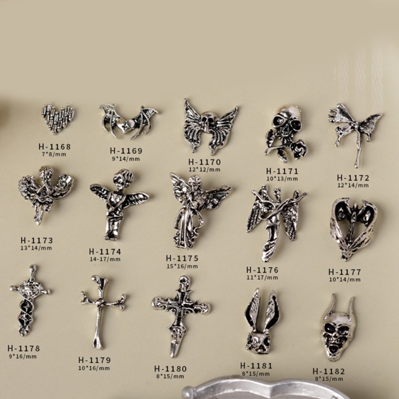 Punk Skeleton Nail Art Charms Skull Tips Decoration Rhinestones Nail Accessory