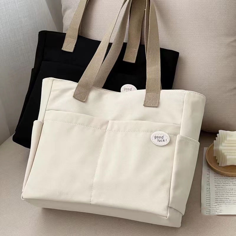 Túi canvas đeo vai đơn phong cách thời trang nữ, túi tote vải cho sinh viên, túi xách một vai