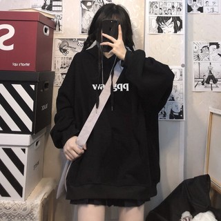 Áo hoodies có mũ trùm đầu mùa thu và mùa đông cộng với nhung ấm form rộng xu hướng hiphop