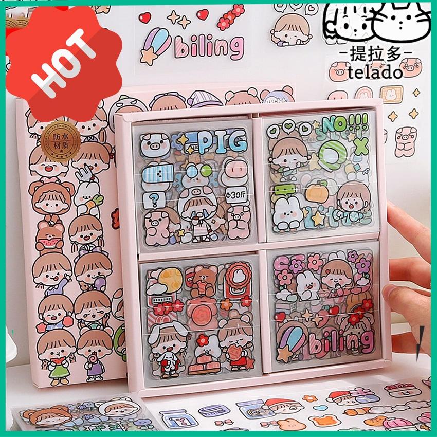 Hộp 1000 Sticker 100 tấm sticker hình dán - quà tặng dán hoạt hình ...