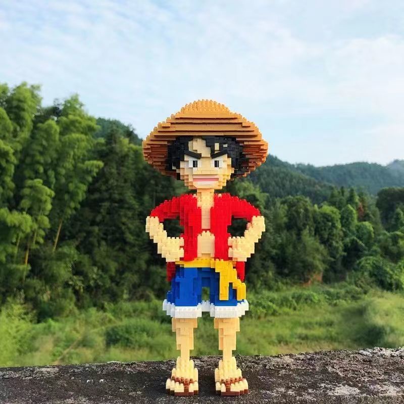 Khối Xây Dựng Đồ Chơi Lắp Ráp Luffy 32cm Nhân Vật Hoạt Hình Lớn Gửi Đồ Chơi Giáo Dục Lắp Ráp Mô Hình Búa