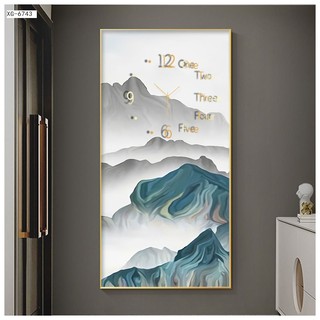 Tranh Đồng Hồ Treo Tường Thủy Mặc - Tranh Tráng Gương