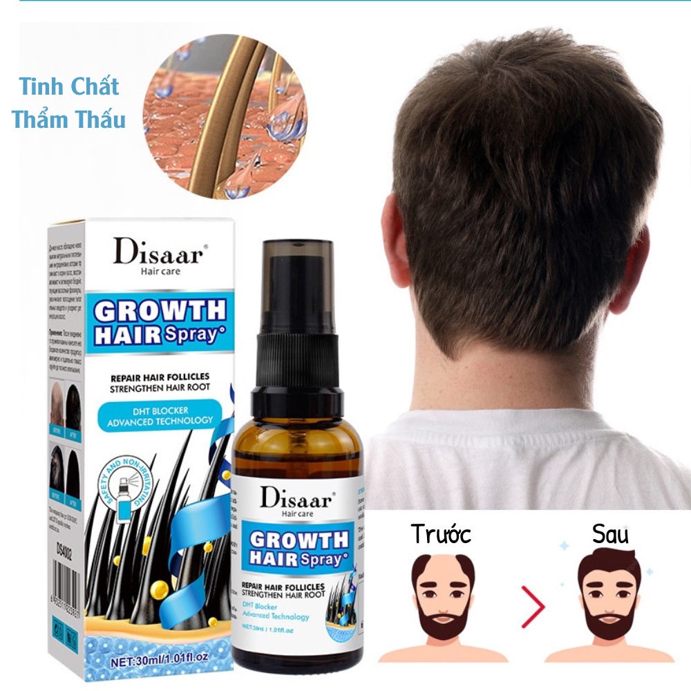 Tinh Chất Thảo Dược Kích Thích Mọc Tóc và Phục Hồi Hư Tổn Từ Sâu Bên Trong Disaar Growth Hair Spray