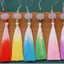 12cm Ngọc Trắng Hoa Sen Dần dần Tua Rua Spike Ice Silk Tua dọc Trung Quốc Thắt Lưng Handmade Tua Rua Spike Túi Đánh Dấu Trang Trí Treo Xe Treo Mặt Dây Chuyền