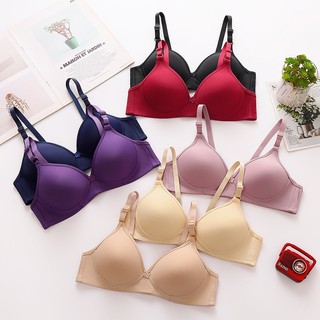 Áo Lót Cúp Ngực Nhỏ Hai Hàng Nút Cài Không Gọng Màu Trơn luyoo34