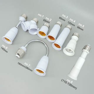 65mm 95mm 14cm Linh Hoạt AC E27 Đến 2 E27 Bóng Đèn Đế Ổ Cắm Điện Cắm Bộ Chuyển Đổi Đèn LED Mở Rộng Giá Đỡ E27-E27 Adapter F @ V1N