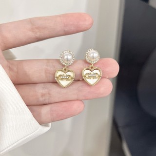 S925 Bạc Kim Nhỏ Tươi Tất Cả Trận Đấu Bông Tai Hình Trái Tim Phong Cách Mới Hợp Thời Trang Ánh Sáng Sang Trọng Cao Cấp Phiên Bản Hàn Quốc Bông Tai Sang Trọng Nữ