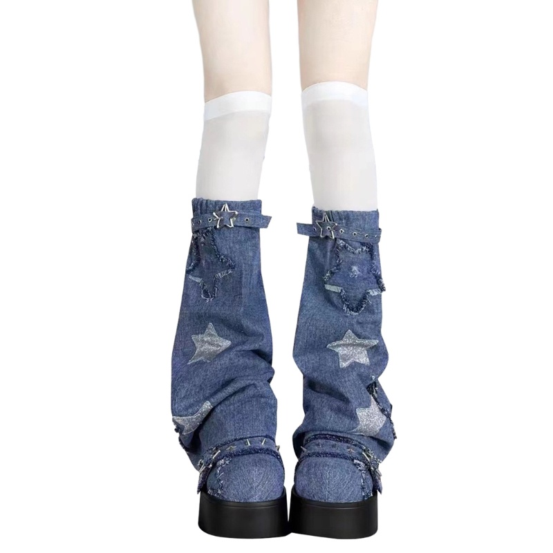 King y2k bandage belt socks gothic leg warmers punk style girls vớ nhật bản