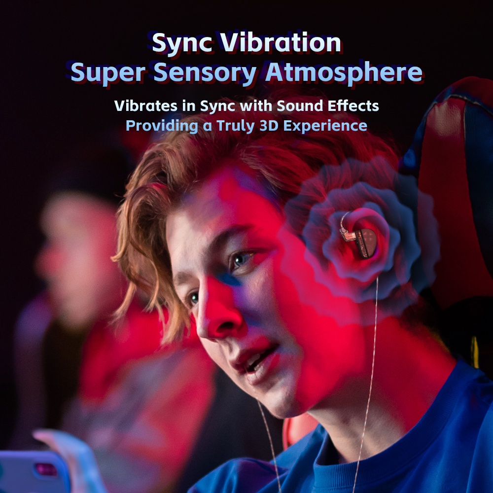Tai nghe in-ear cvj konoka với 3d hifi triple hybrid (1dd + 1ba + 1vibration driver) tai nghe công tắc điều chỉnh màn hình dj có dây