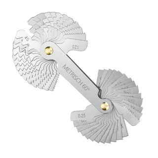 Đồng hồ đo cắt FEASTLY, Thép không gỉ 55 độ & 60 độ Vít Thread Pitch Gauge, Đa năng 52 chiếc Thước đo chỉ số & Imperial Đo lường công nghiệp