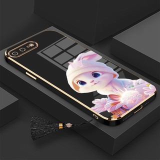 ốp lưng  iPhone 7 plus 8 plus 6s plus 6 plus iPhone 7 8 6s 6 se 2020 Ốp Điện Thoại Tpu Dẻo Mạ Màu Gradient In Hình Thỏ Kèm Dây Đeo