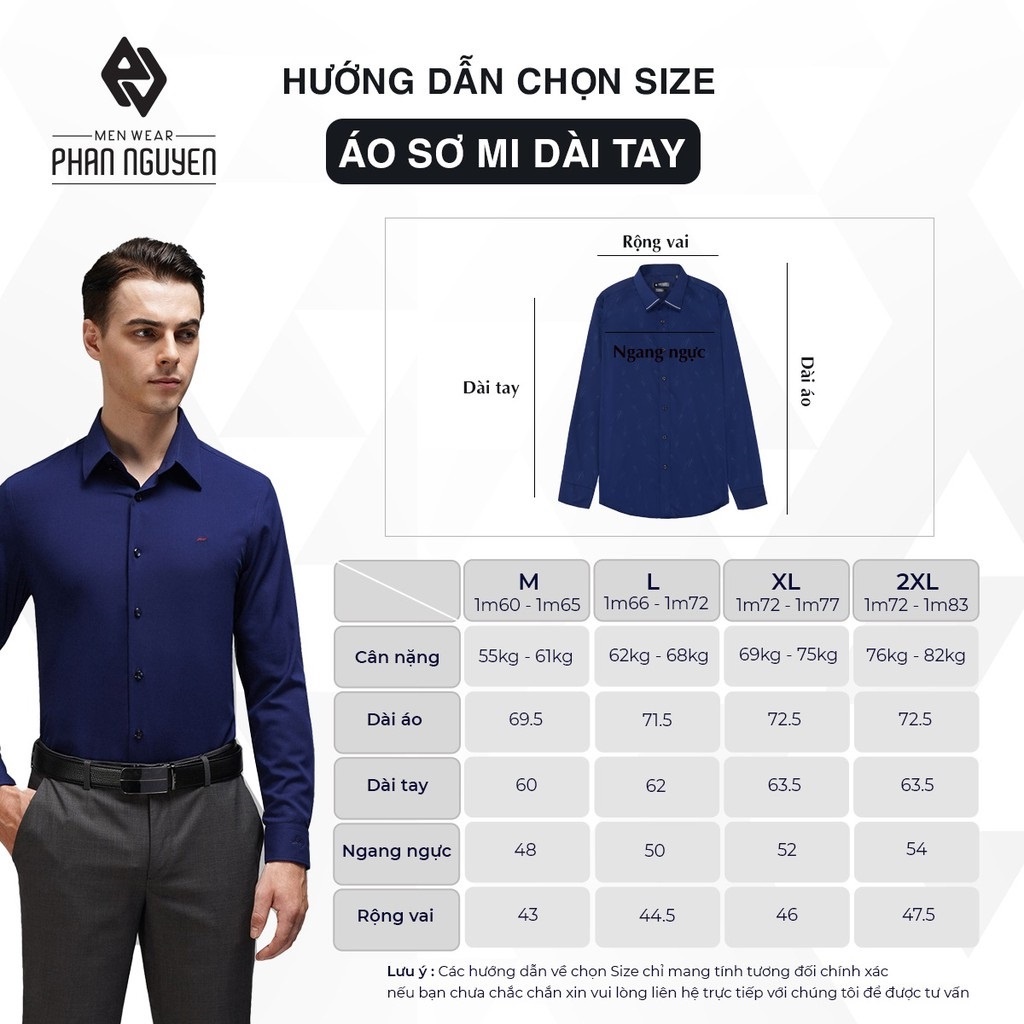 Mô tả Áo sơ mi trắng dài tay nam Phan Nguyễn, chất liệu modal mềm, nhẹ, mát, form slim fit SMD.1181 - 3