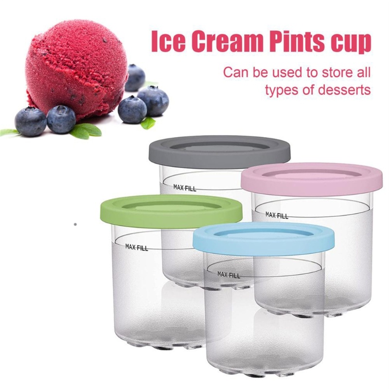 Boom 4 Gói Kem Pints Ly Phù Hợp Cho NINJA- CREAMI NC299AMZ NC300s Series Máy Làm Kem Không Chứa BPA- Máy Rửa Chén S