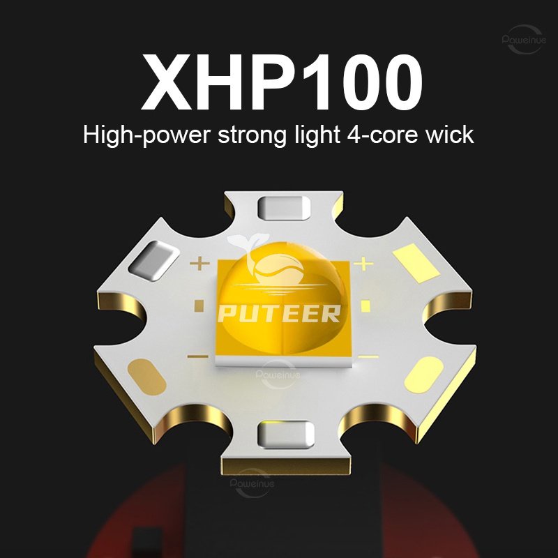 Mới XHP100 - Đèn Pin Lặn Chuyên Nghiệp với Ánh Sáng Vàng, Dày Đến 100m