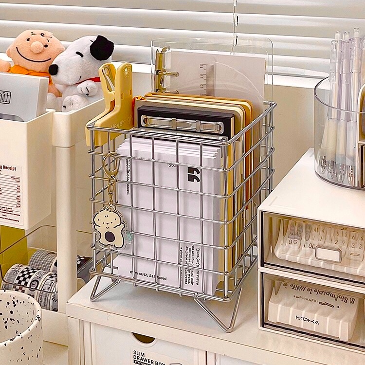 Giỏ lưới sắt đựng đồ dùng, decor bàn học | Shopee Việt Nam