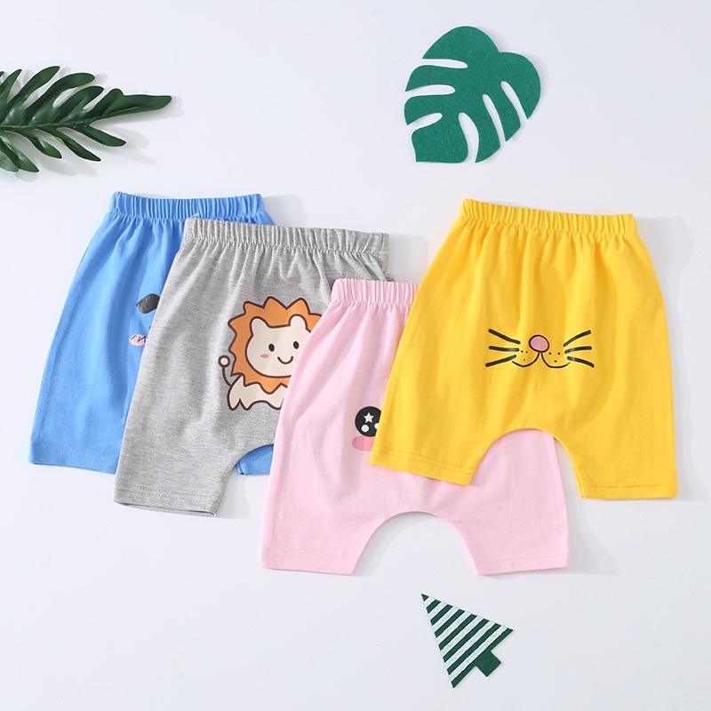 Phong Cách Mới Trẻ Em Quần Short Cotton pp Quần Phiên Bản Hàn Quốc Bé Trai Bé Gái Quần Crop Mông Quần Thường Ngày K8FU