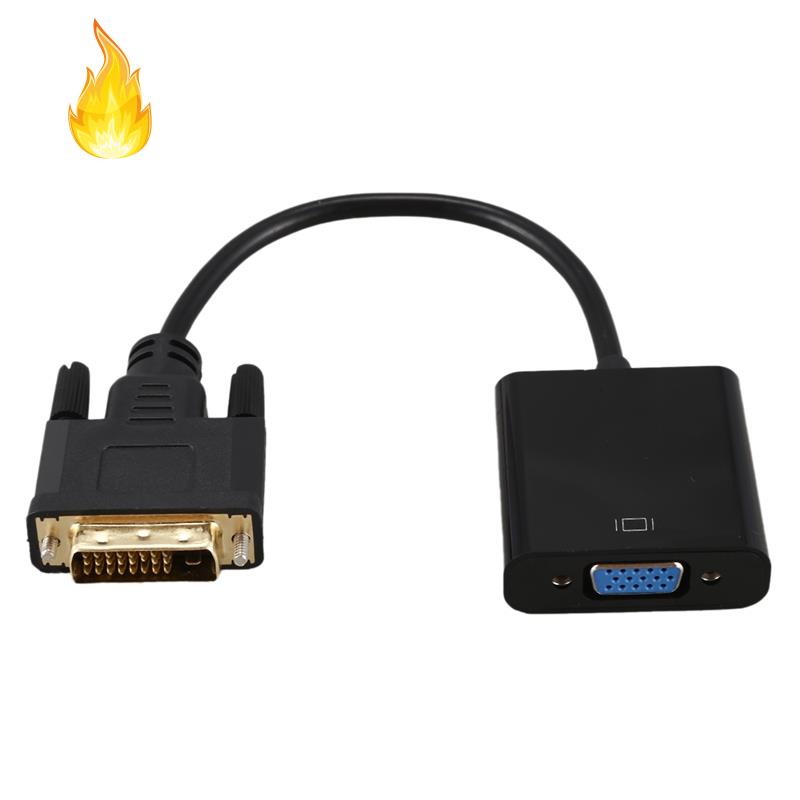 Adattatore Da Cavo DVI-D A VGA 24+1 Pin Maschio A Femmina - Convertitore Video 1080p Per PC, Monitor E Proiettori