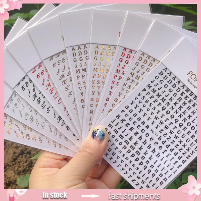 Yoi self-adhesive metal stickers 26 bronzing letter stickers diy decor a-z stickers