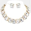 1 bộ xuyên biên giới thời trang rhinestone bộ vòng cổ cá nhân hóa phụ kiện bông tai vòng cổ vuông phóng đại