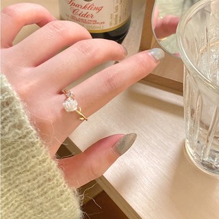 Mới Nhẫn Hở Hình Hoa Cúc Nhỏ Bằng Kim Loại Màu Vàng Sang Trọng Thanh Lịch Tùy Chỉnh Sáng Tạo Có Thể Điều Chỉnh Làm Quà Tặng