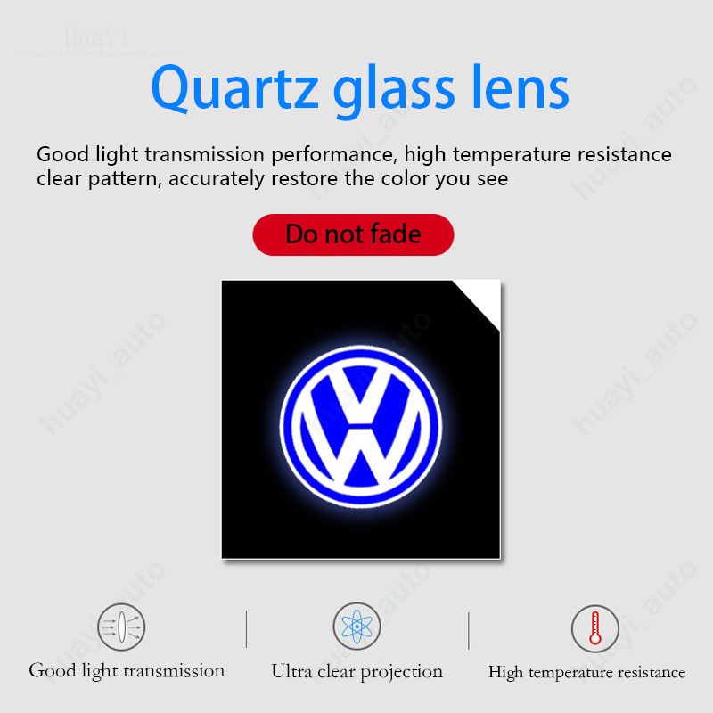 2 Đèn LED Chiếu Logo Gắn Cửa Xe Hơi Volkswagen Touareg Teramont CC Golf Sagitar New Passat Touran Tuguan